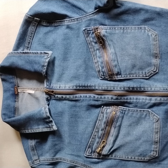 Free People Lennox Medium Wash Denim Skinny Utility Jumpsuit S 4/27 - Picture 11 of 15